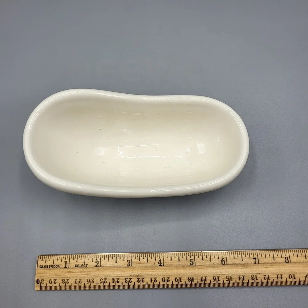 Vintage CCP NY Miniature Bathtub Soap Dish White Ceramic Embossed Made in Japan